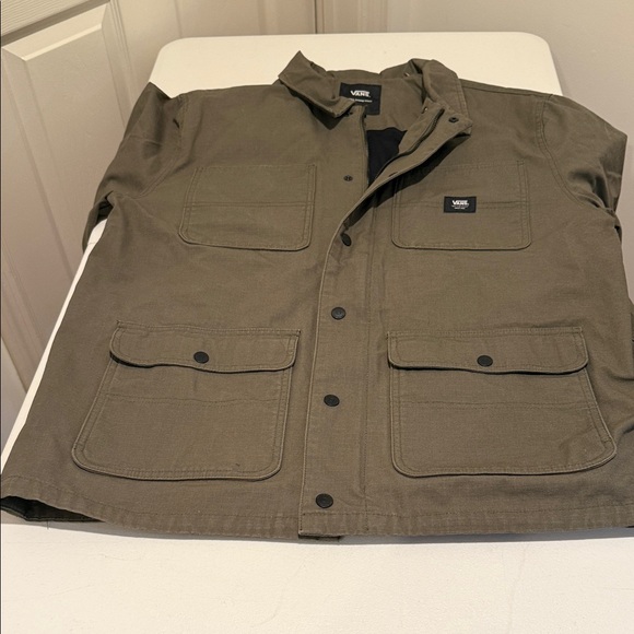 NWOT Vans Drill Chore Lined Heavyweight Canvas Zip Snap Close Invisible Hood XL - Picture 5 of 12